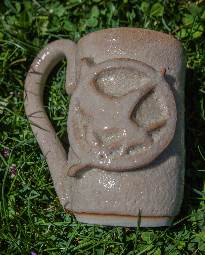Ceramic Hunger Games Mockingjay Symbol Coffee Mug © Karla Hovde 2015